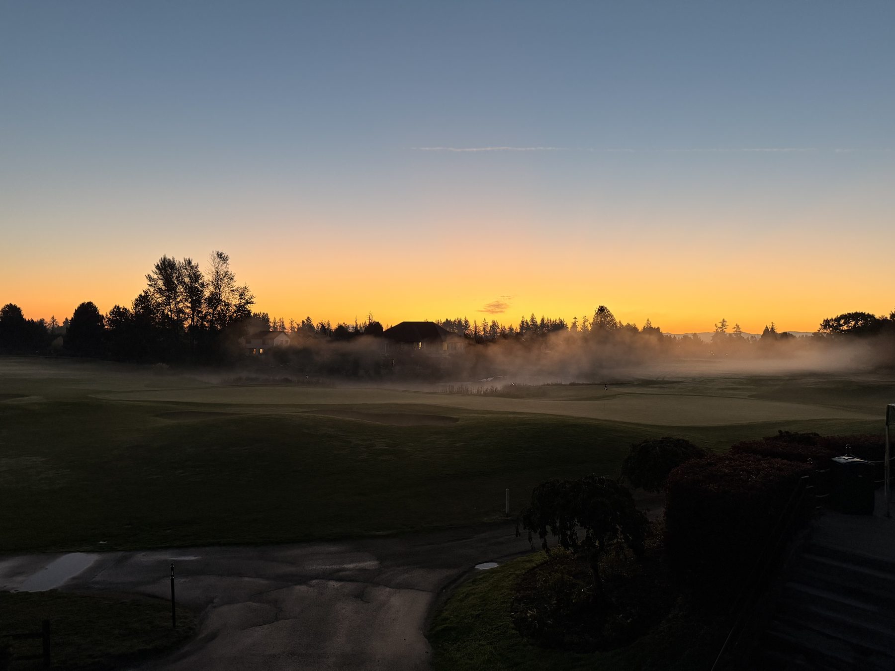 Fog on the fairway at dawn